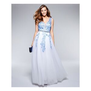 SAY YES TO THE PROM Womens Sleeveless Full-Length Formal Fit + Flare Dress